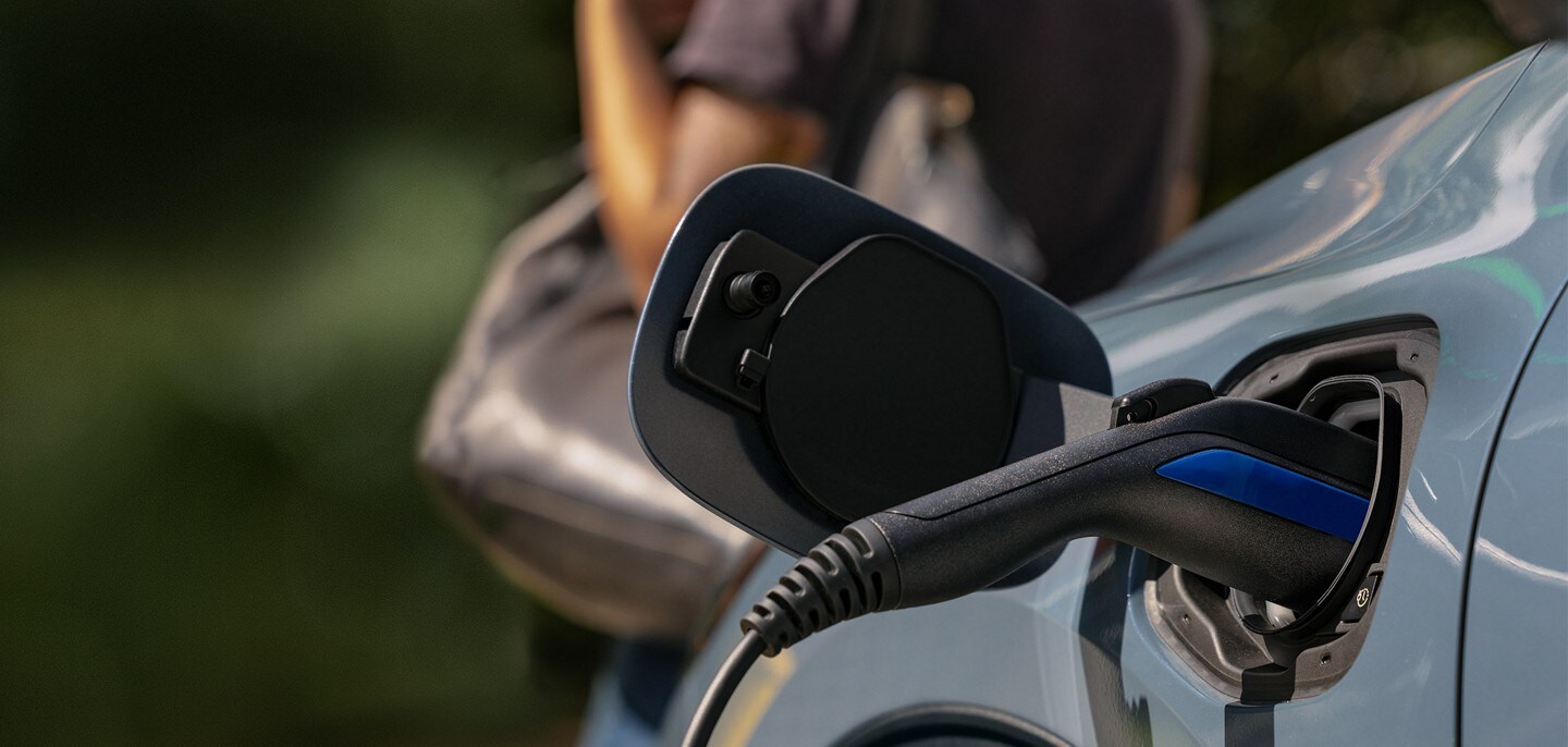 Close-up of an electrical plug plugged into a 2023 Ford Escape®