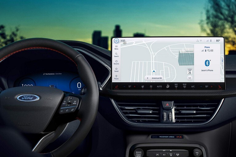 Interior shot of a 2023 Ford Escape® showing the display with SYNC® 4 dashboard
