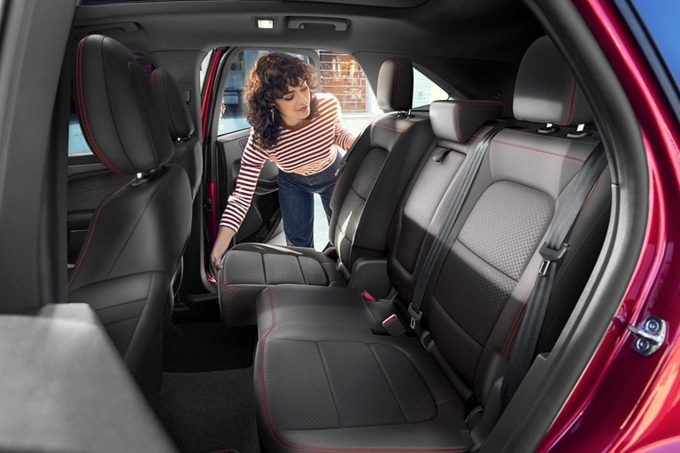 Interior view of standard second-row 60/40 split-fold and sliding seats