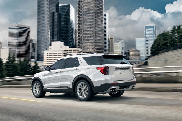 2023 Ford Explorer® SUV being driven on a city highway