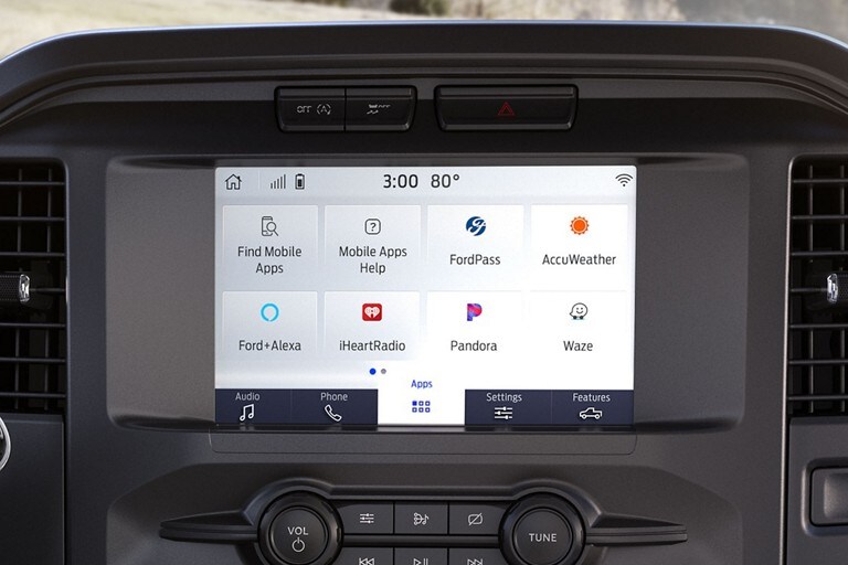 Close-up of the 8-inch capacitive touchscreen