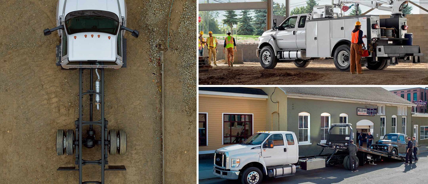 2024 Ford Medium Duty Regular Cab Chassis and F-750 and F-650 SuperCab all in Oxford White