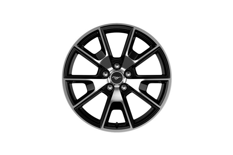 19-inch by 9-inch low-gloss Ebony-painted aluminum wheel