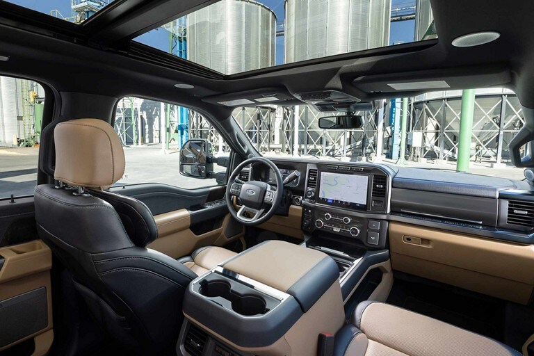 Interior of a 2023 Ford Super Duty® F-350® Lariat