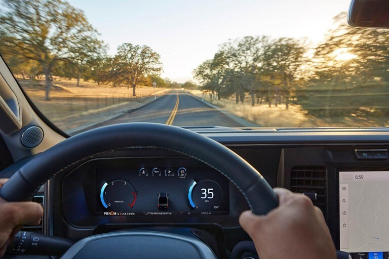 Driver perspective of the digital instrument cluster