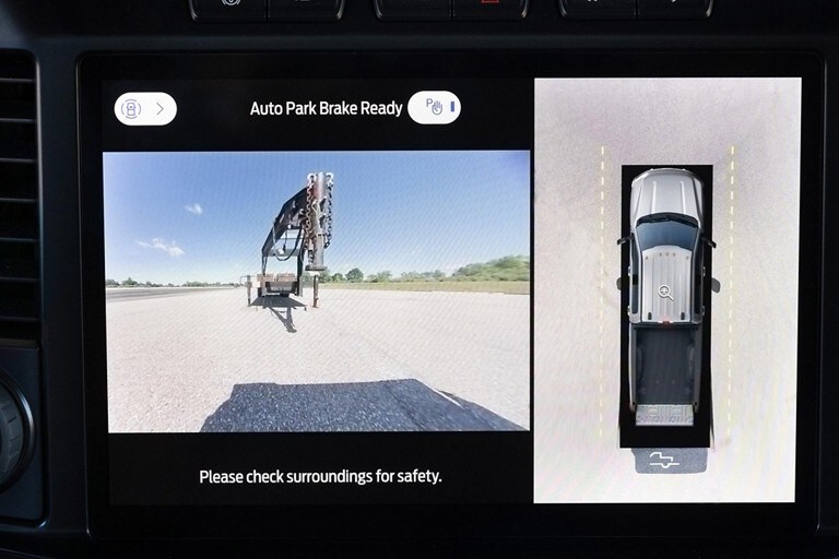 Close-up of the display screen showing multiple camera views