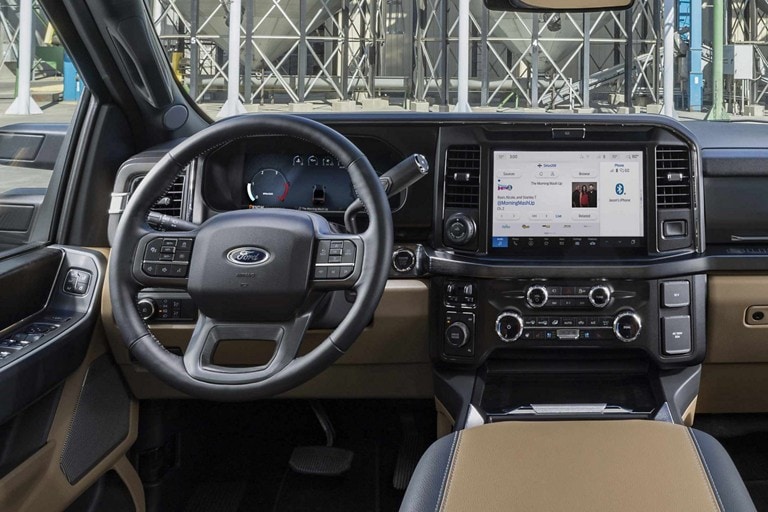 2025 Ford Super Duty® interior view showing the 12-inch LCD Touchscreen