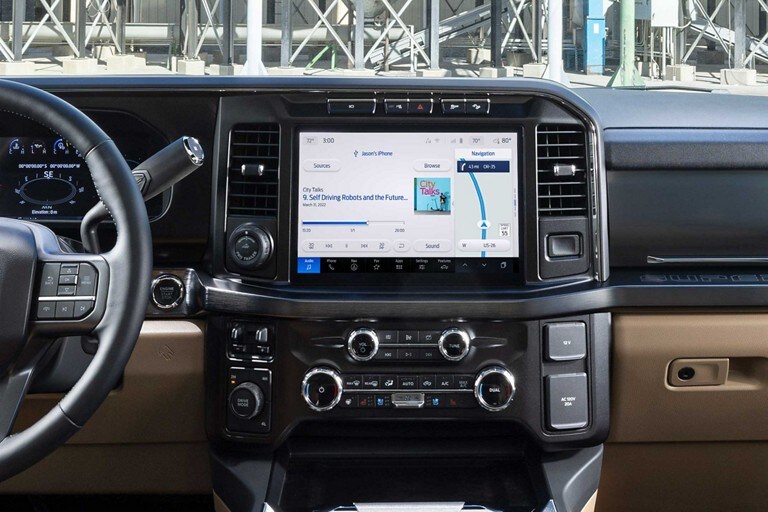 Close-up of the 12” LCD touchscreen