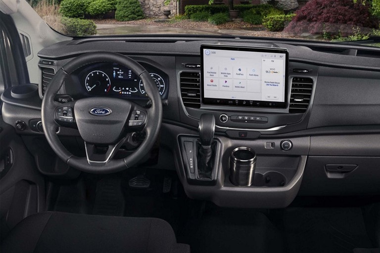 2024 Ford Transit® Chassis Cab dashboard showing available SYNC® 4