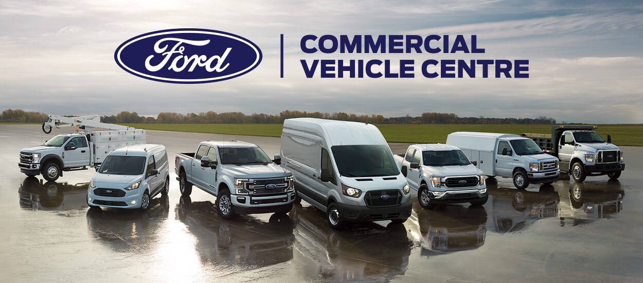 Lineup of ford commercial vehicles
