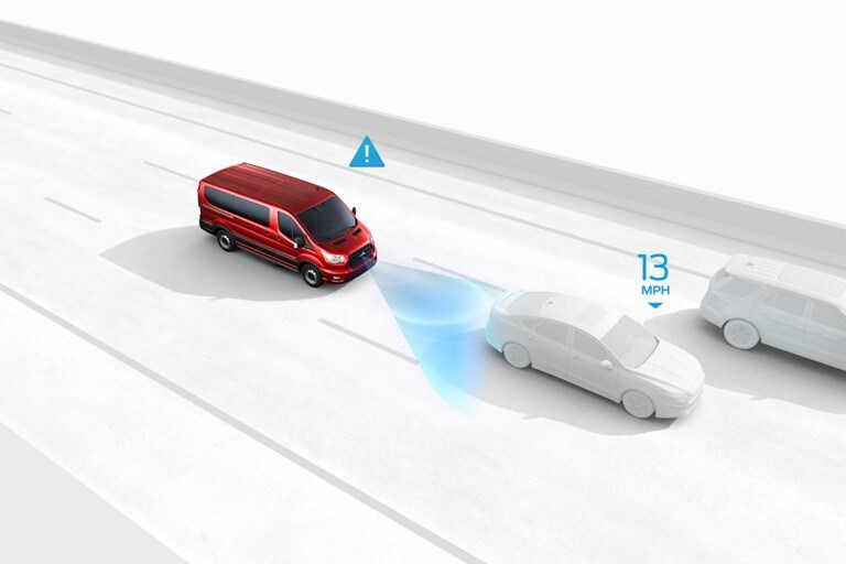2023 Ford Transit® van demonstrating Adaptive Cruise Control technology