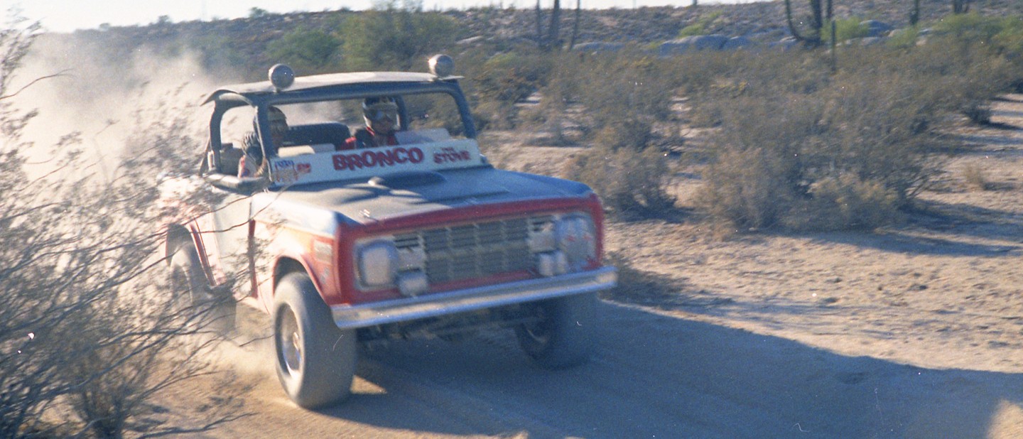 1970 Ford Bronco number 56 racing truck driven by Larry Minor and Rodney Hall 