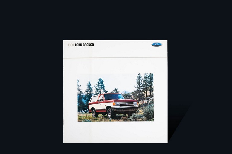: cover of 19 90 Ford Bronco vehicle brochure