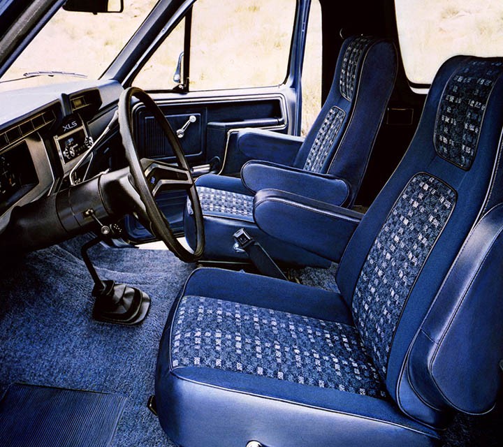 1982 Ford Bronco X L S Interior with optional Captain’s chairs