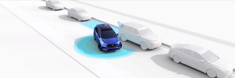 Animation illustrating Enhanced Active Park Assist