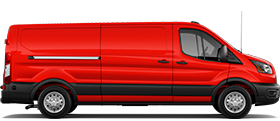 2027 Ford Transit® Passenger Van XL model shown in Race Red