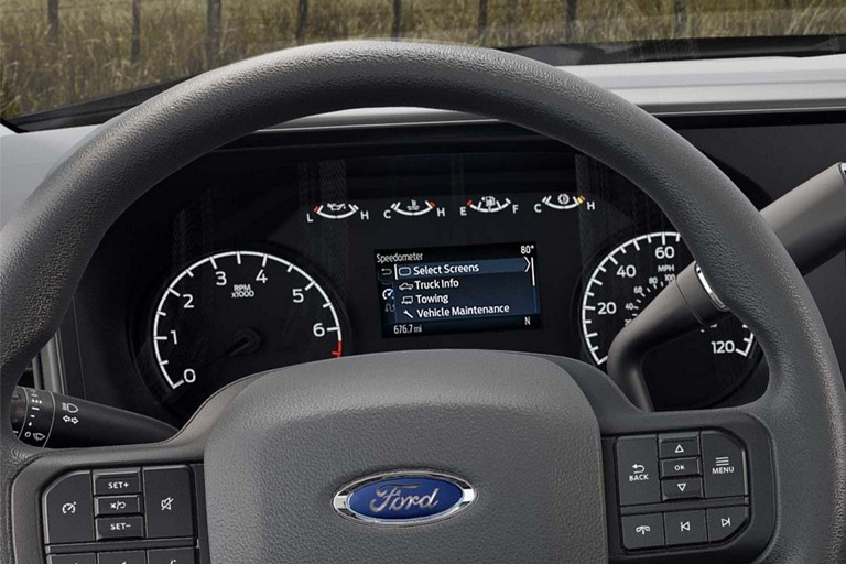 Interior of a 2025 Ford Super Duty® showing the instrument cluster
