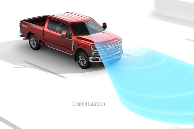 Graphic showing how AEB system works