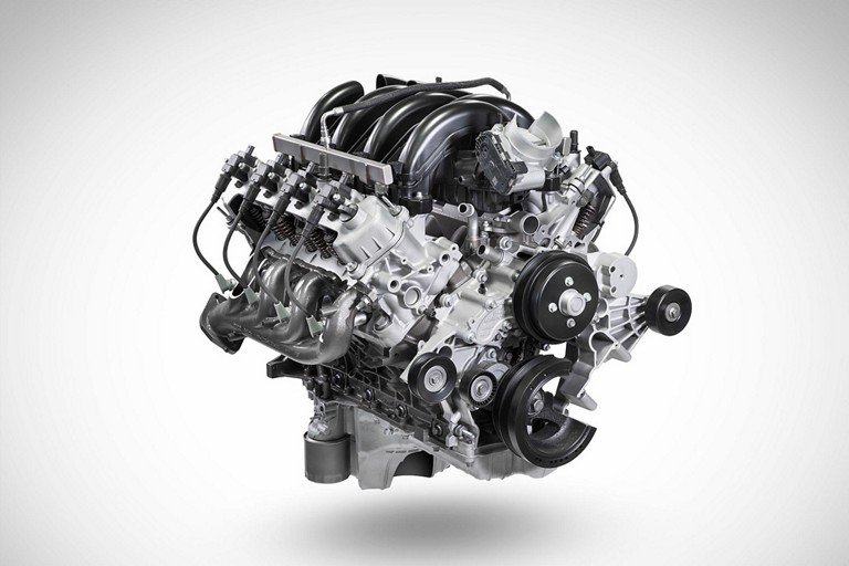The 7.3L V8 Gas Engine on a white background
