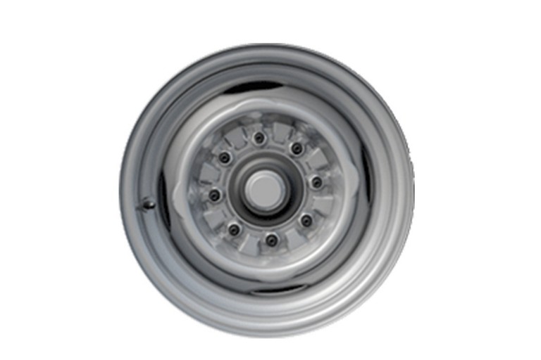 16" x 7" Grey-Painted Steel Wheel on white background