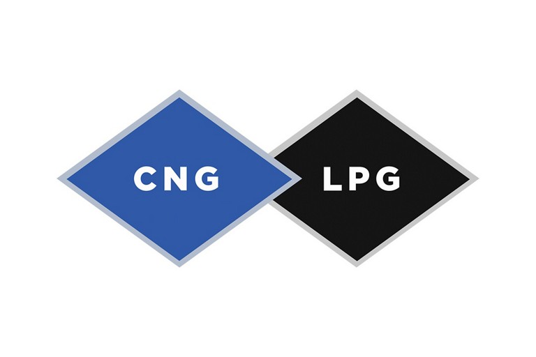 Side-by-side logos for natural gas or propane alternatives to unleaded gasoline