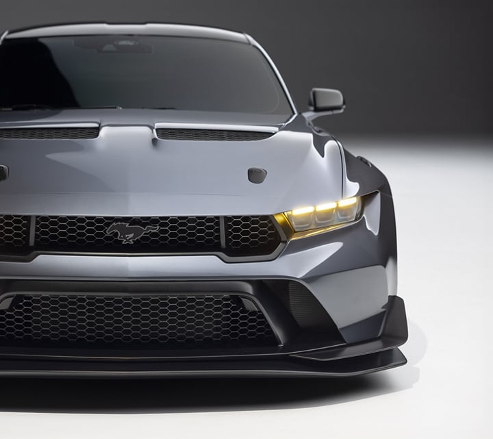 A straight ahead front view of a Mustang® GTD