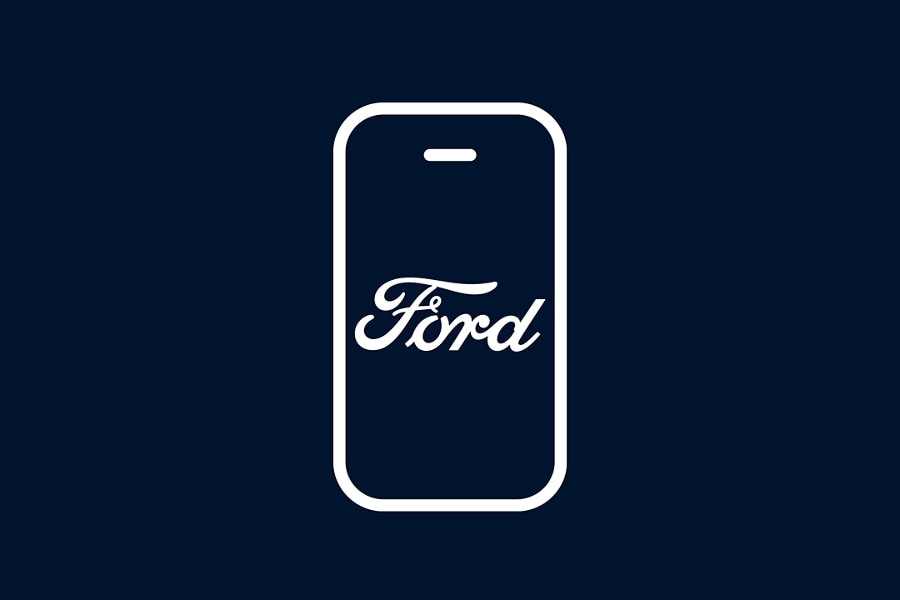 Icon of a phone showing the Ford logo.