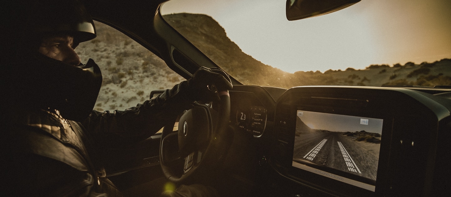 Image of driver using the dash cam in a 2023 Ford F-150® Raptor® R 