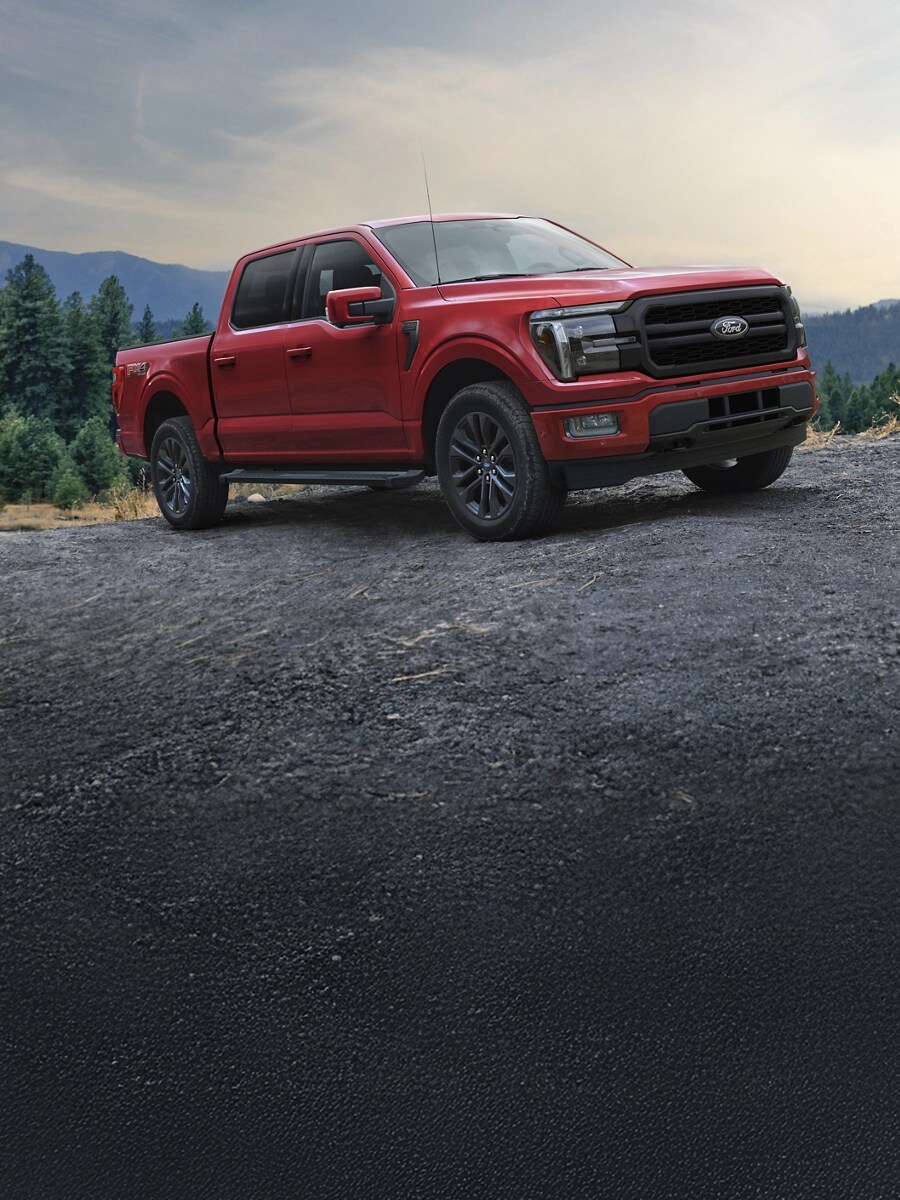 F-150 parked on a dirt road.