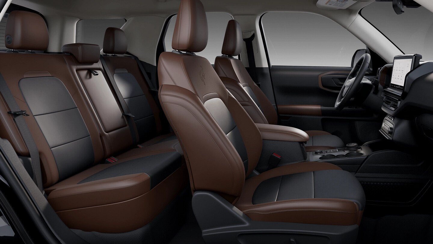 2025 Ford Bronco Sport® interior showing the premium trimmed interior seating