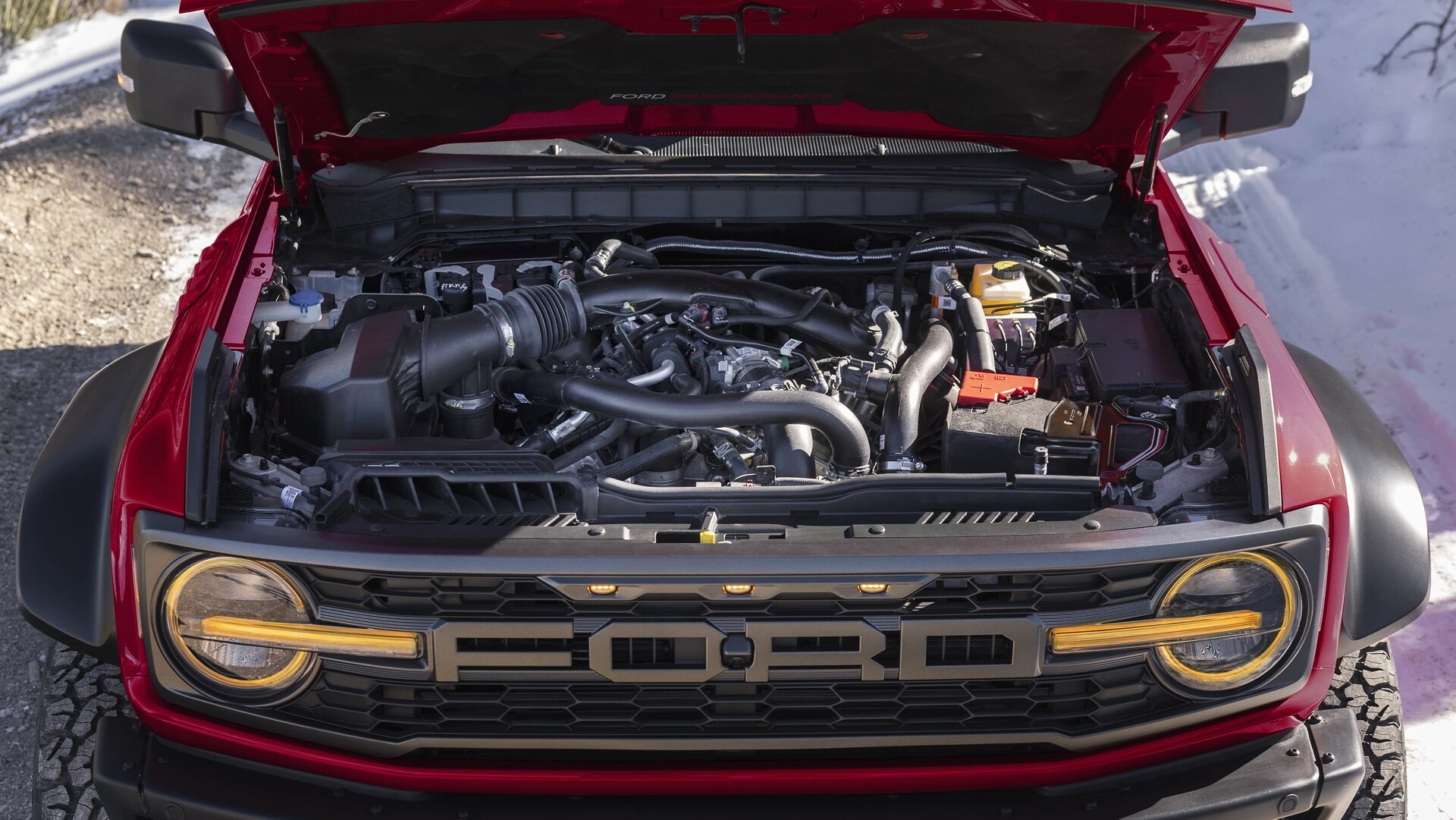 A 2025 Ford Bronco® SUV with the hood up