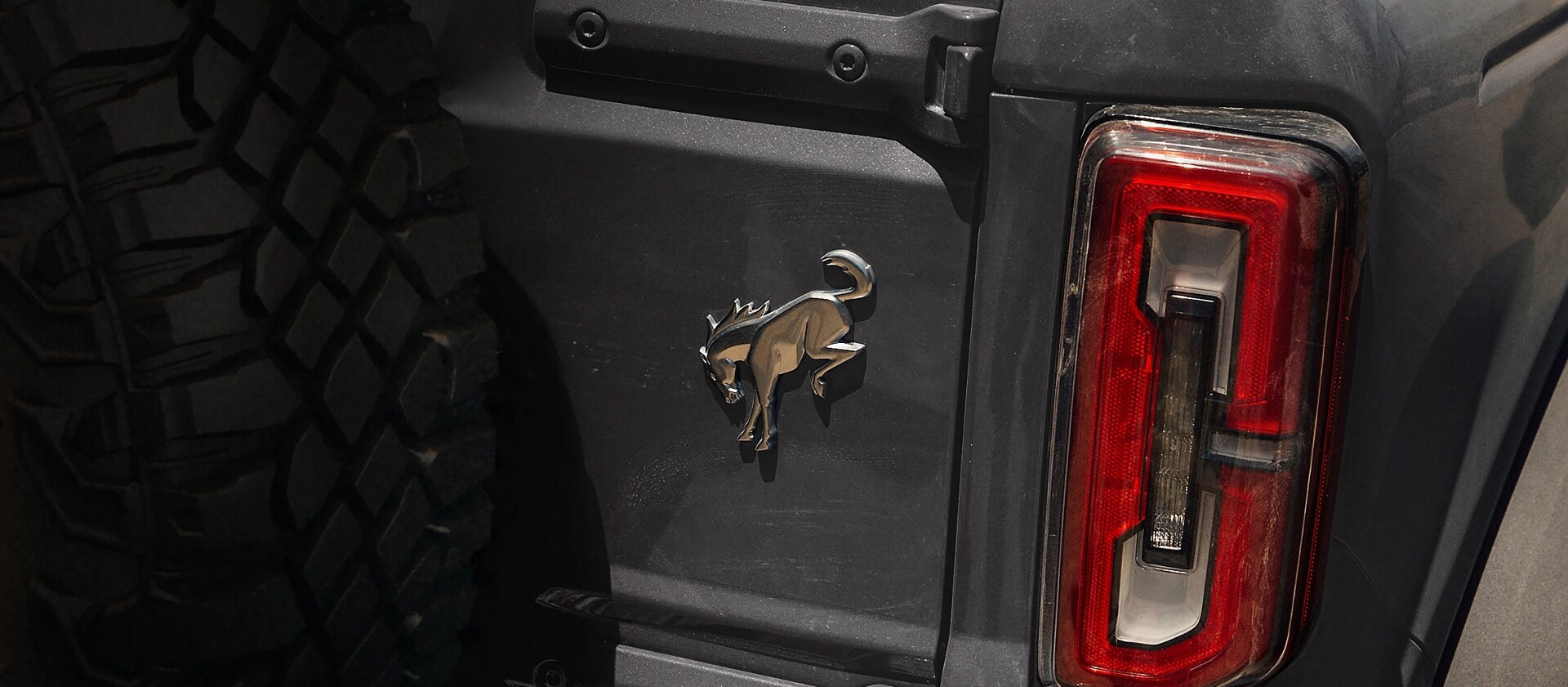 The bucking Bronco badge on the rear of a 2026 Ford Bronco® SUV