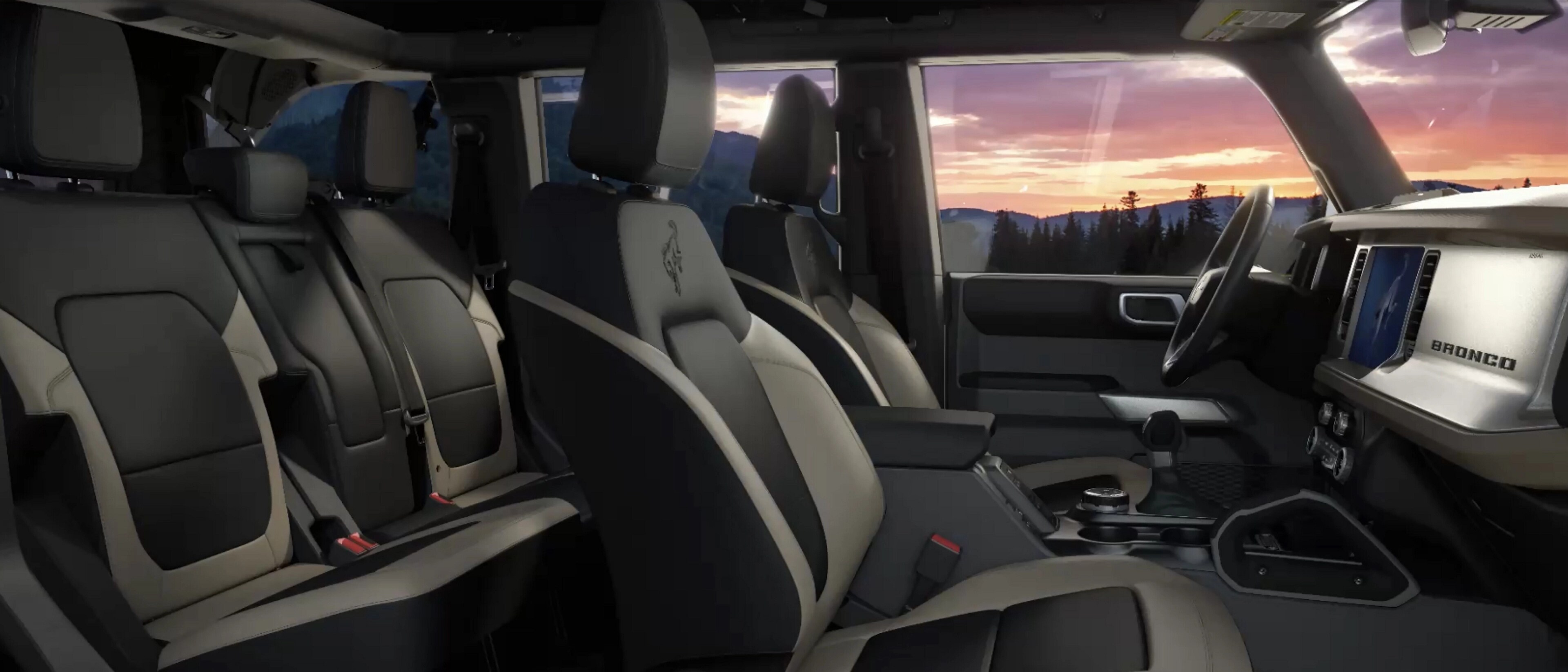 A cutaway showing the interior of a 2026 Ford Bronco® SUV