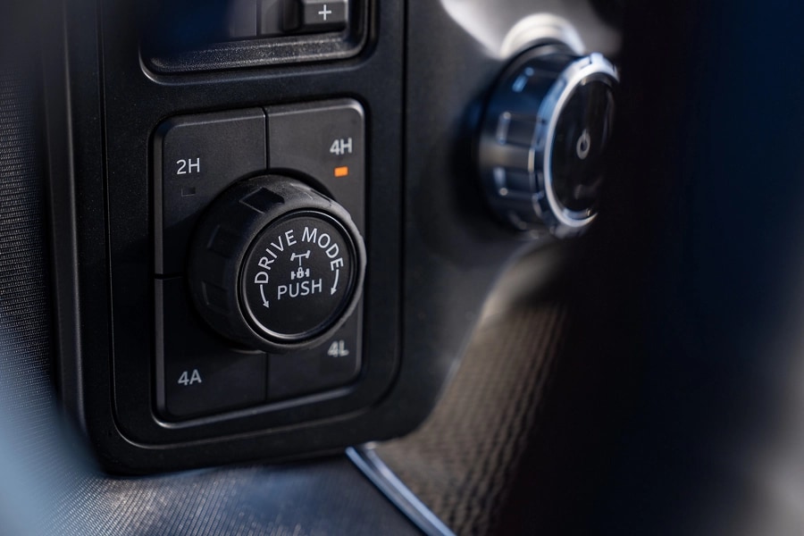 Interior view of the HUD in an F-150 Tremor.