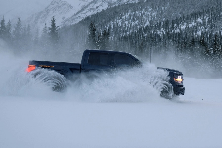 F-150 Tremor driving through snow.