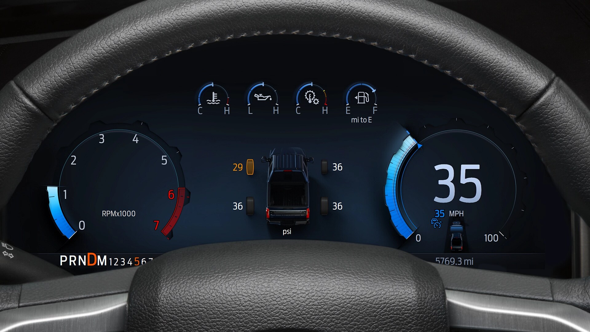 Close up of the Cluster Display on the 2026 Ford Super Duty® Chassis Cab