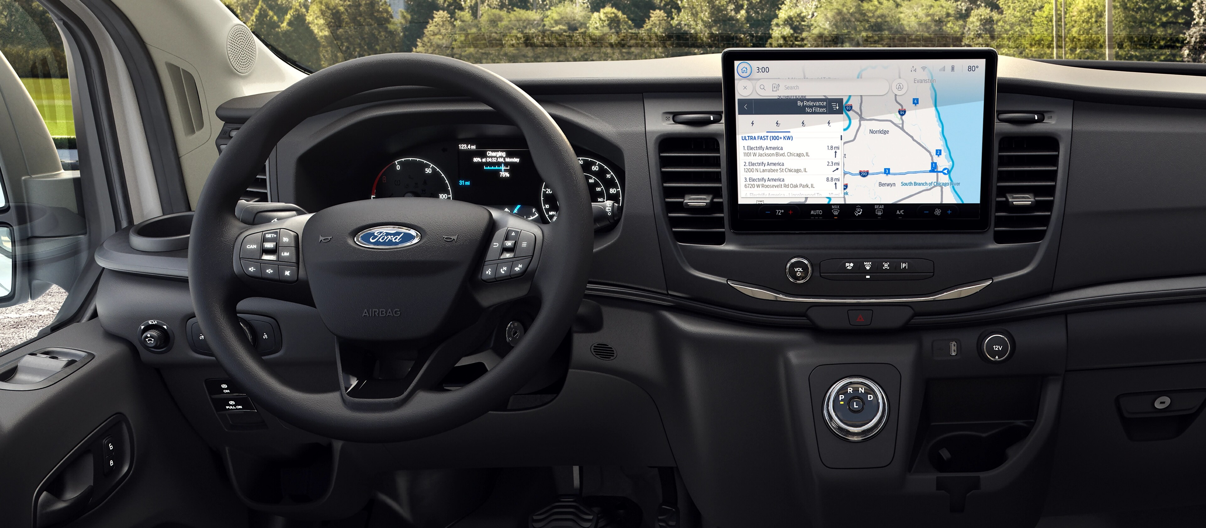 The interior computer display of a 2025 Ford E-Transit™ vehicle