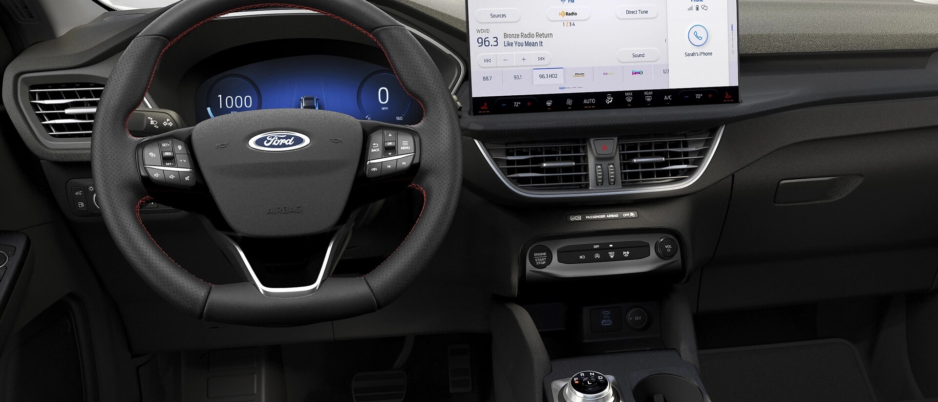Steering wheel and available 13.2" centre display in a 2026 Ford Escape® SUV