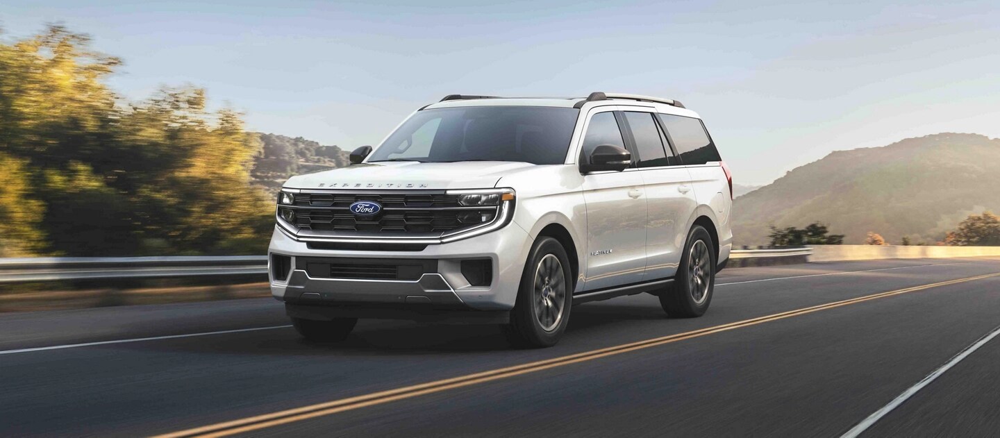 2025 Ford Expedition® Platinum® model being driven on a highway