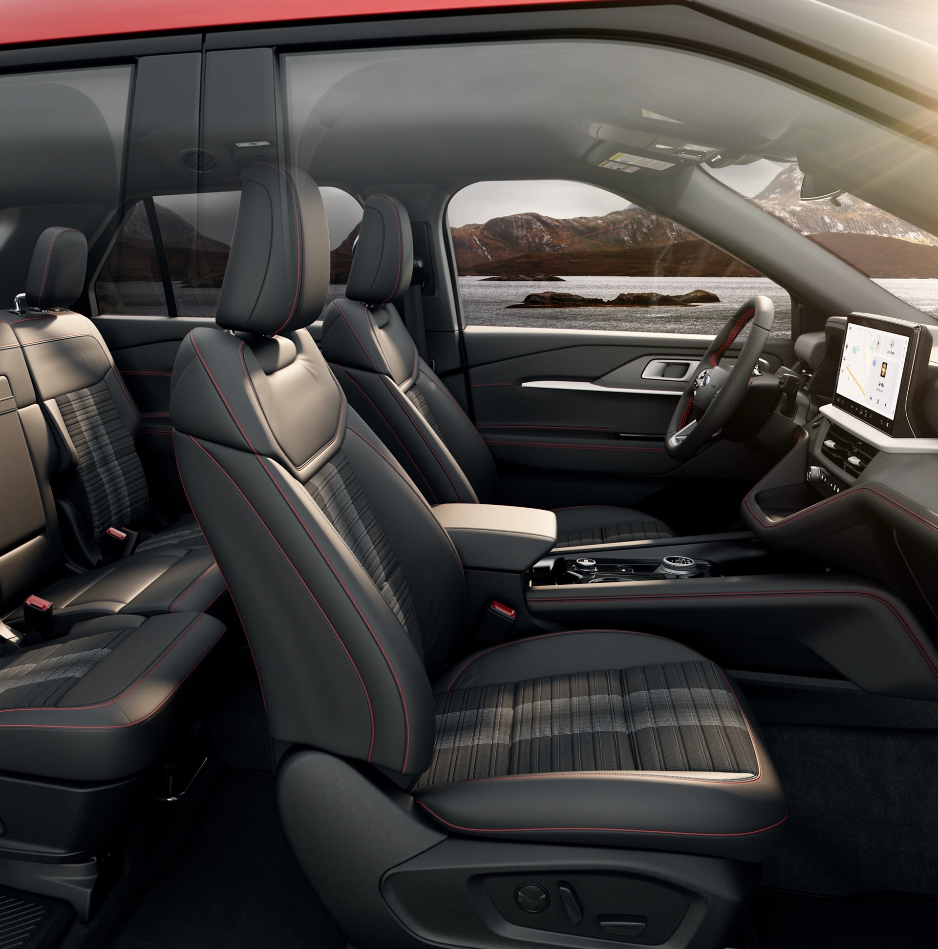 A cutaway showing the interior of a 2026 Ford Explorer® ST-Line SUV