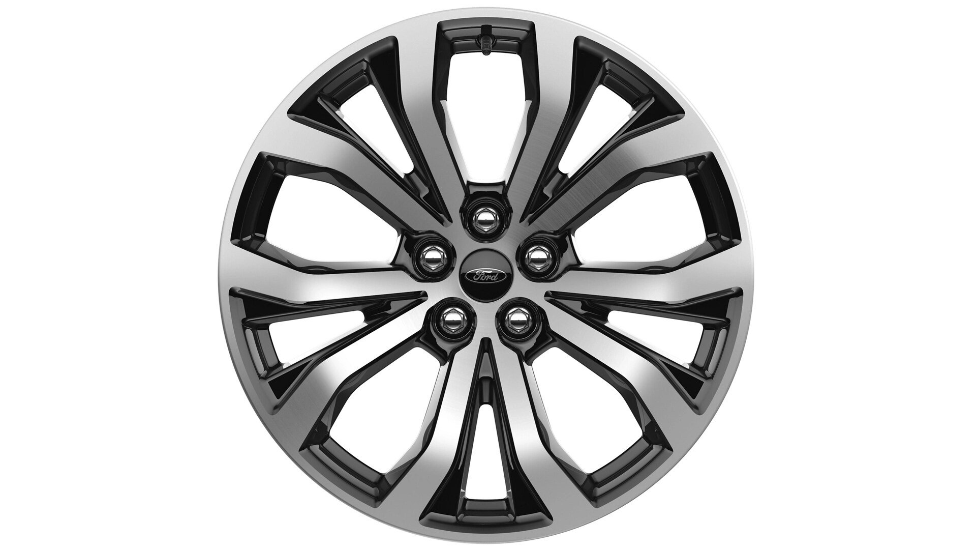 A 20-inch Ebony-painted machined aluminum wheel on a white background