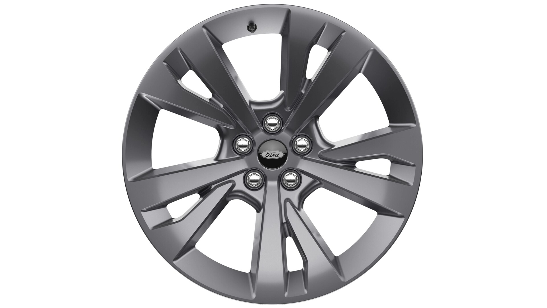 A 20-inch Carbonized Grey-painted aluminum wheel on a white background