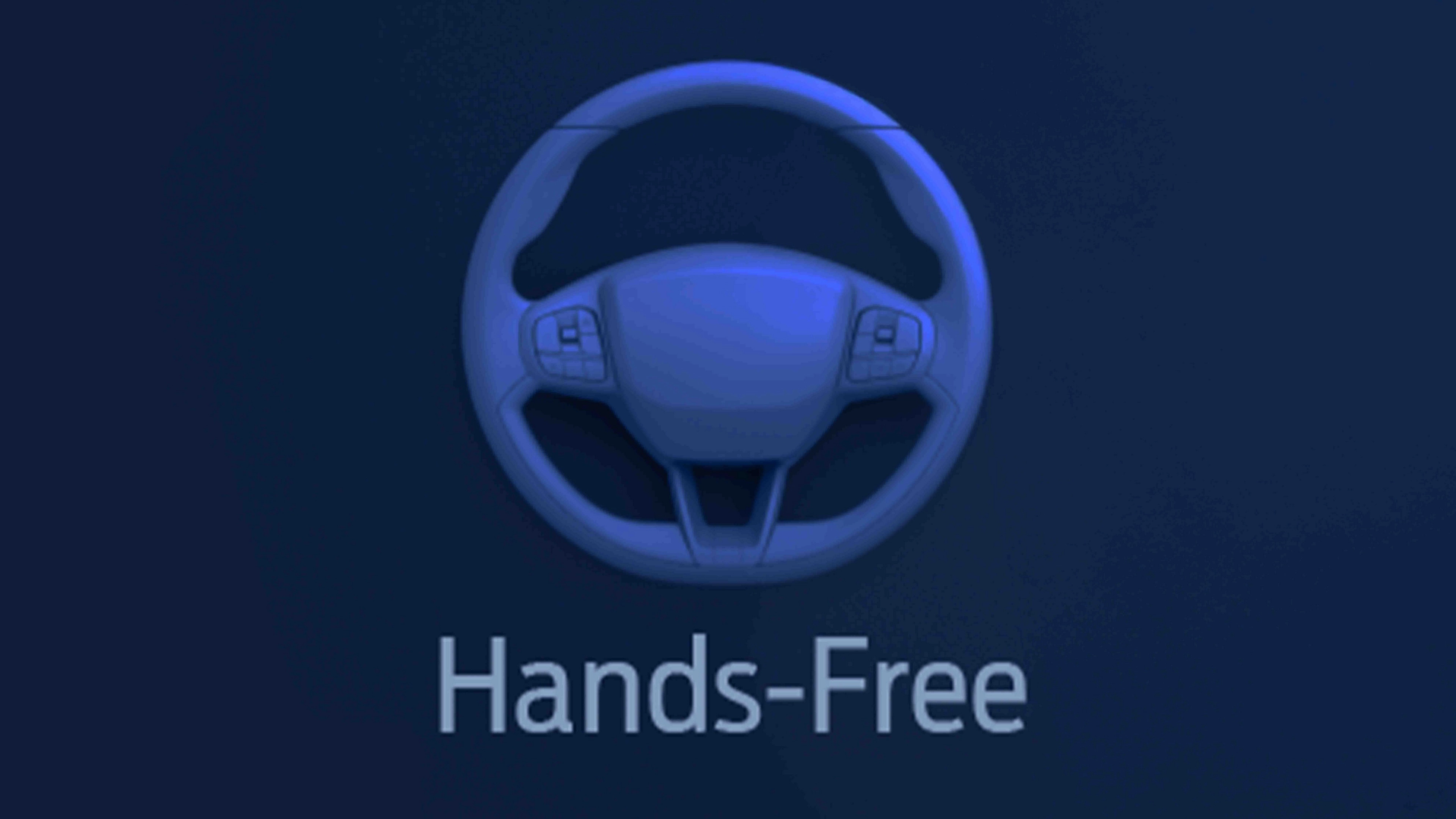 The "Hands-Free" icon that shows when BlueCruise is active