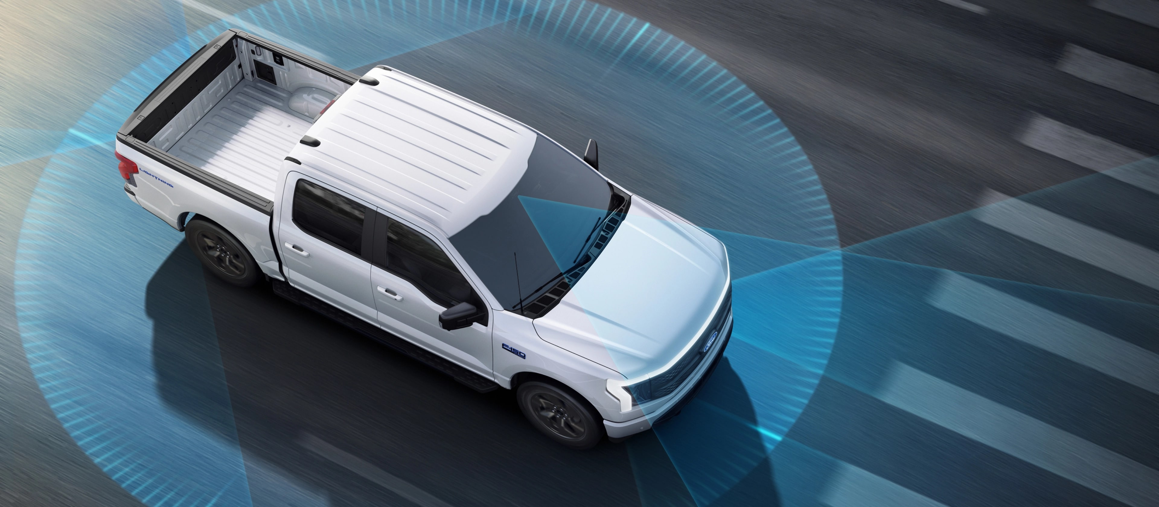 A demonstration of a 2025 Ford F-150® Lightning® engaged with Co-Pilot360® Technology