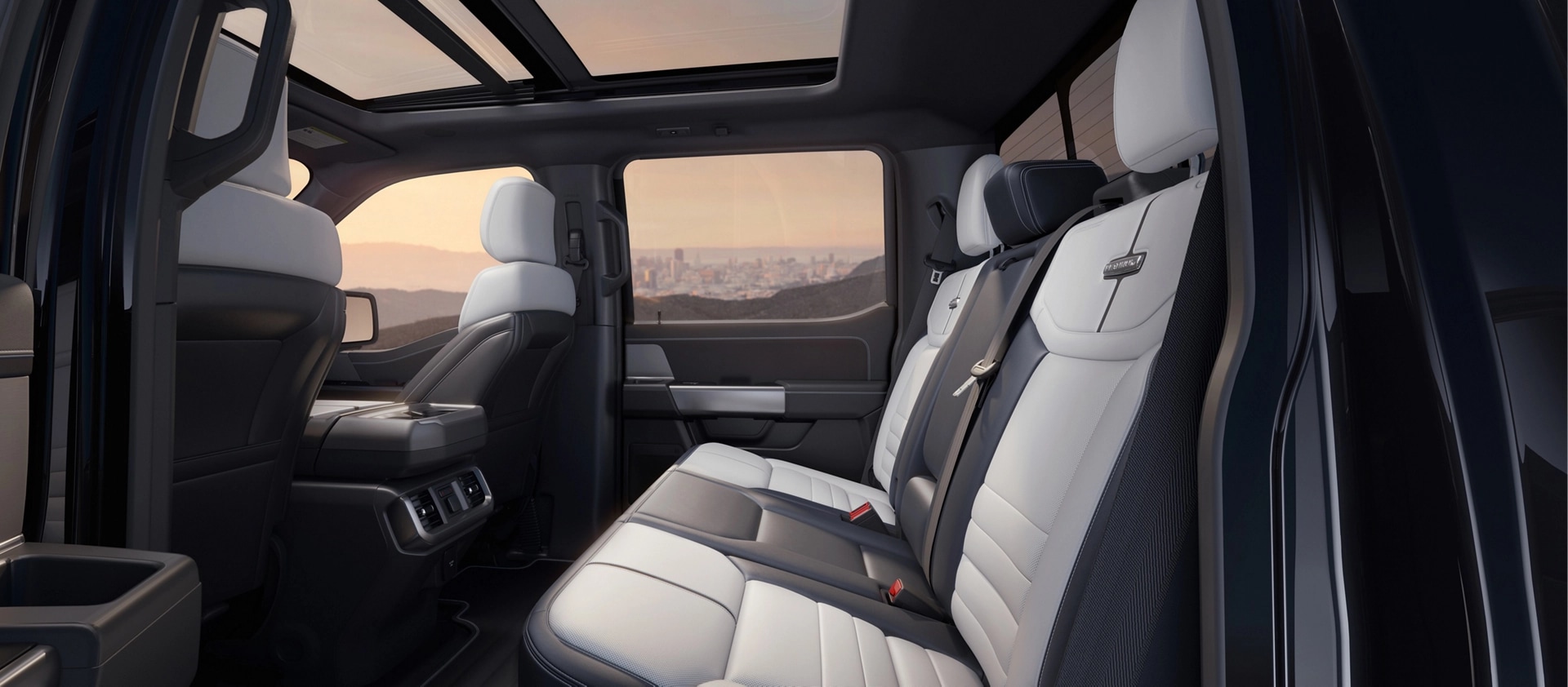 Close-up of the interior of a 2025 Ford F-150® Lightning®