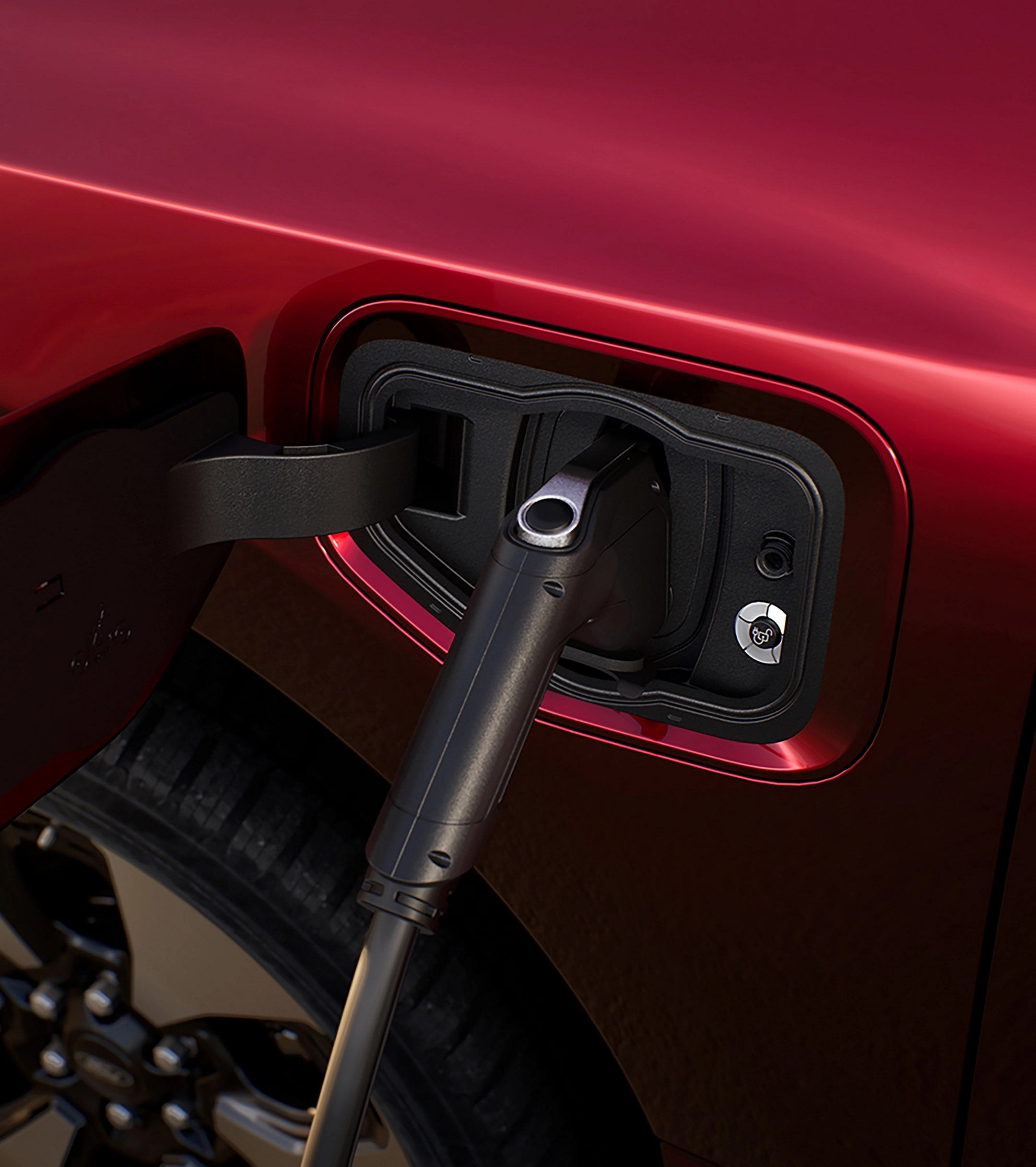 A close-up look at the charging port on the 2025 Ford F-150® Lightning®