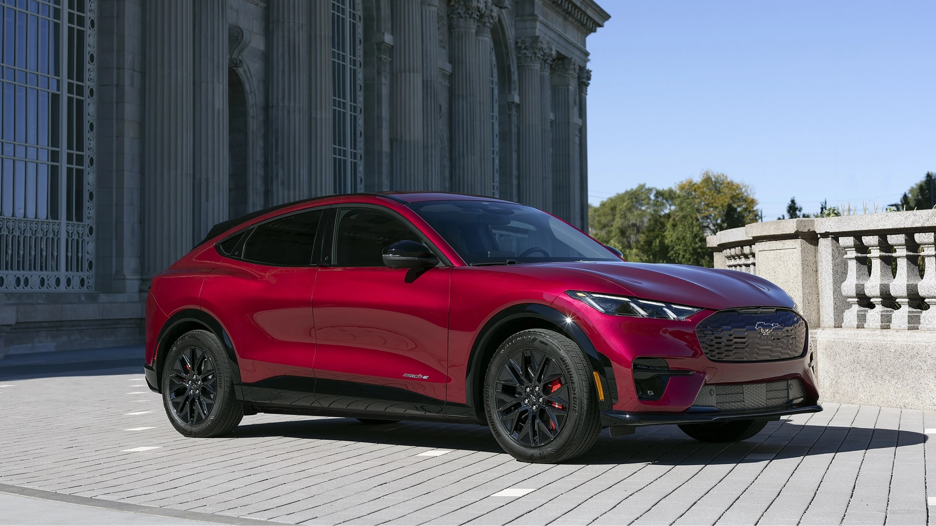 2025 Ford Mustang Mach-E® parked on driveway made with paving blocks