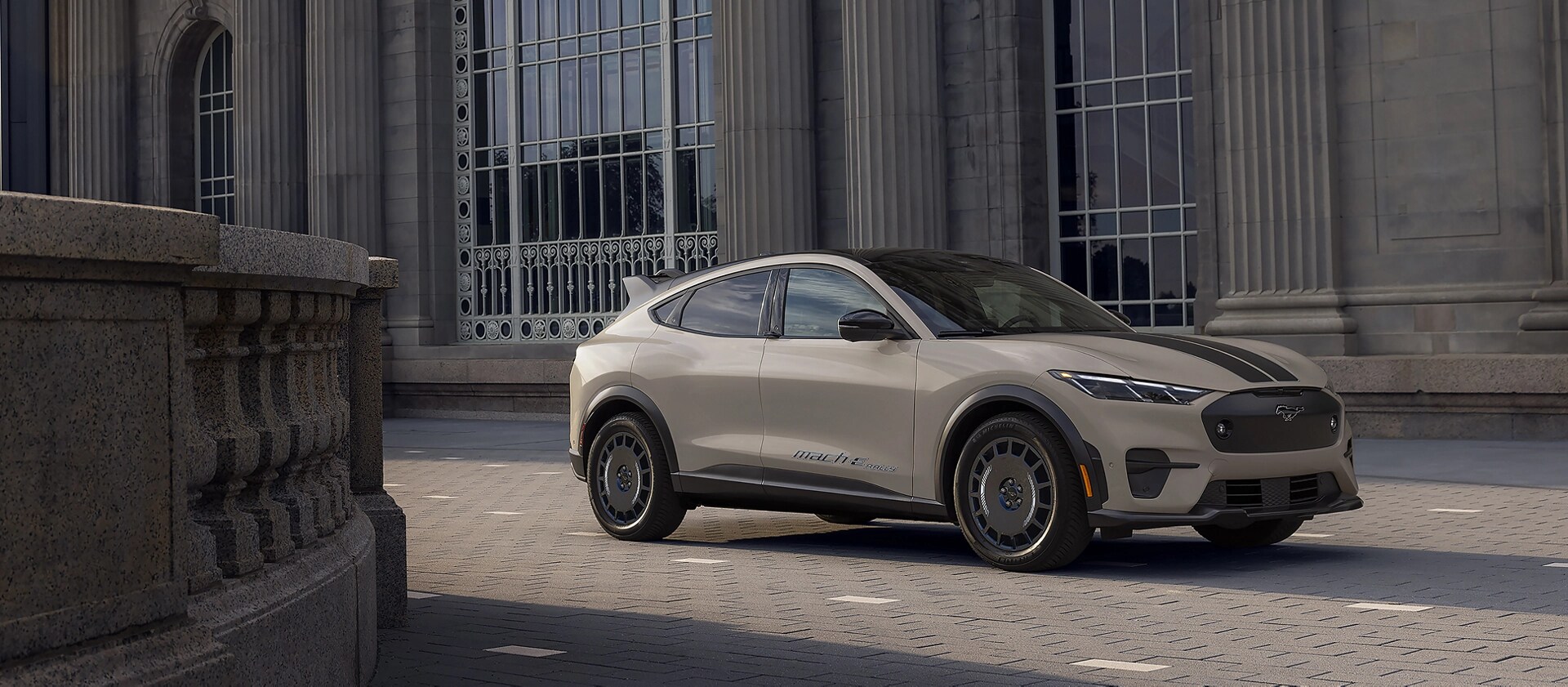 Angled shot of a 2025 Ford Mustang Mach-E® Rally
