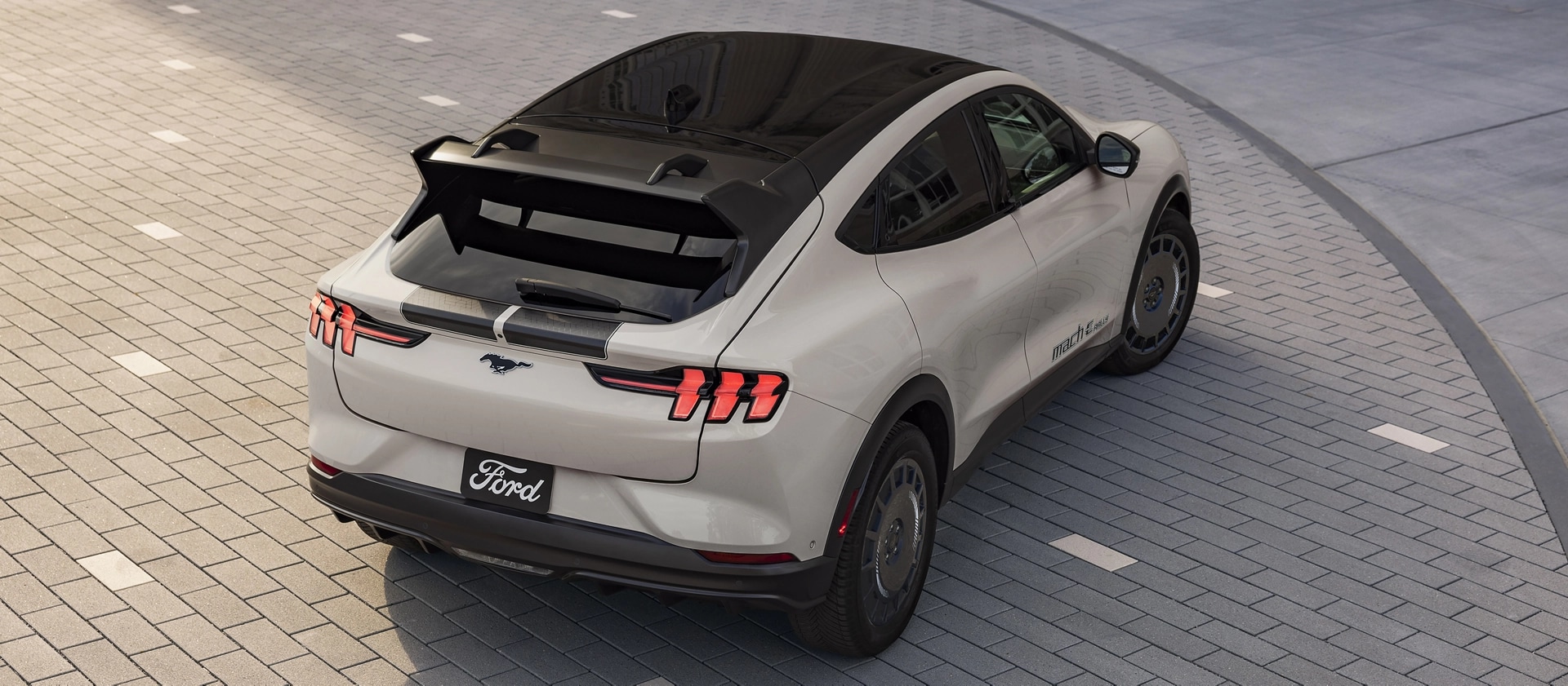 2025 Ford Mustang Mach-E® parked on a cement patio