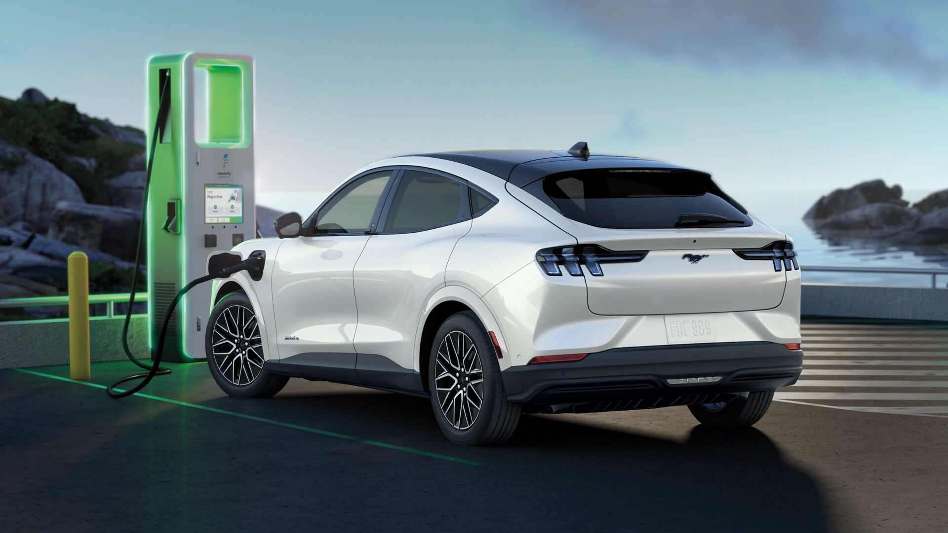 2025 Ford Mustang Mach-E® at a public charging station